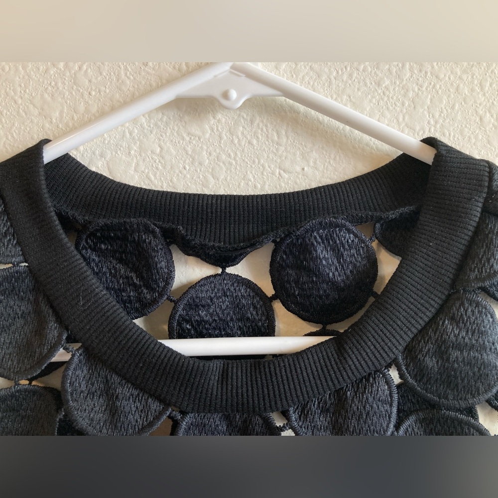 Black Sleeveless Embroidered Circle Layering Top Retro Tank - Picture 8 of 8